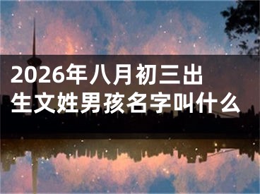 2026年八月初三出生文姓男孩名字叫什么