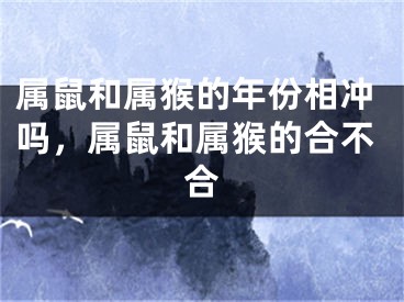 属鼠和属猴的年份相冲吗，属鼠和属猴的合不合