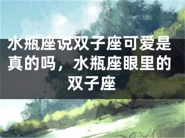 水瓶座说双子座可爱是真的吗，水瓶座眼里的双子座