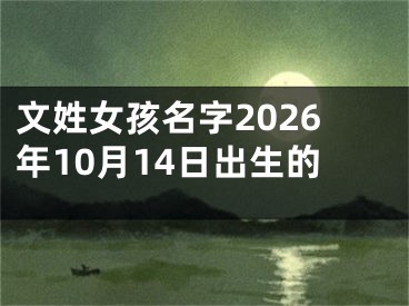 文姓女孩名字2026年10月14日出生的