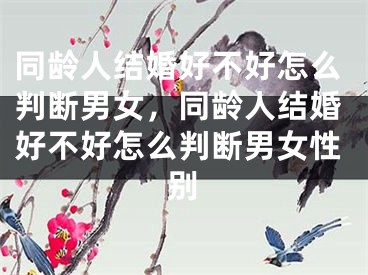 同龄人结婚好不好怎么判断男女，同龄人结婚好不好怎么判断男女性别