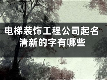 电梯装饰工程公司起名清新的字有哪些