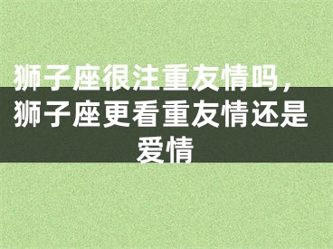 狮子座很注重友情吗，狮子座更看重友情还是爱情