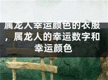 属龙人幸运颜色的衣服，属龙人的幸运数字和幸运颜色