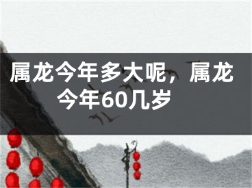 属龙今年多大呢，属龙今年60几岁