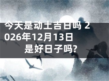 今天是动土吉日吗 2026年12月13日是好日子吗?