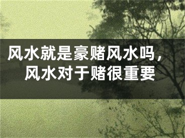 风水就是豪赌风水吗，风水对于赌很重要