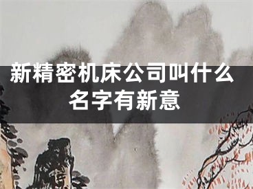 新精密机床公司叫什么名字有新意