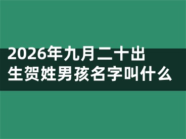 2026年九月二十出生贺姓男孩名字叫什么
