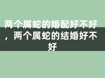 两个属蛇的婚配好不好，两个属蛇的结婚好不好