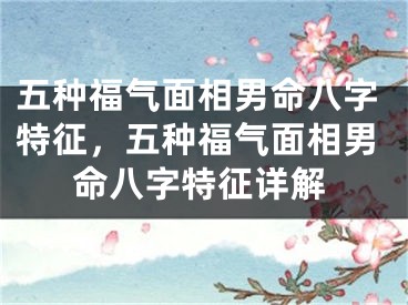 五种福气面相男命八字特征，五种福气面相男命八字特征详解