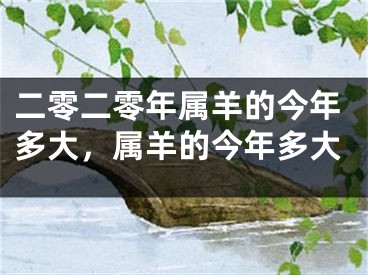 二零二零年属羊的今年多大,属羊的今年多大
