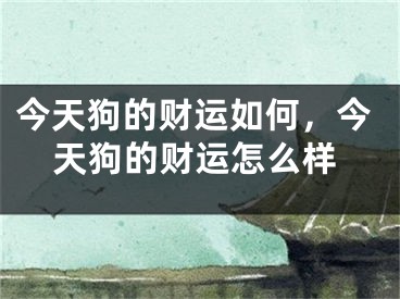 今天狗的财运如何，今天狗的财运怎么样