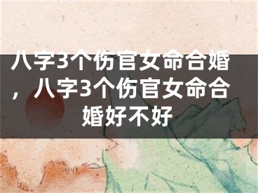 八字3个伤官女命合婚，八字3个伤官女命合婚好不好